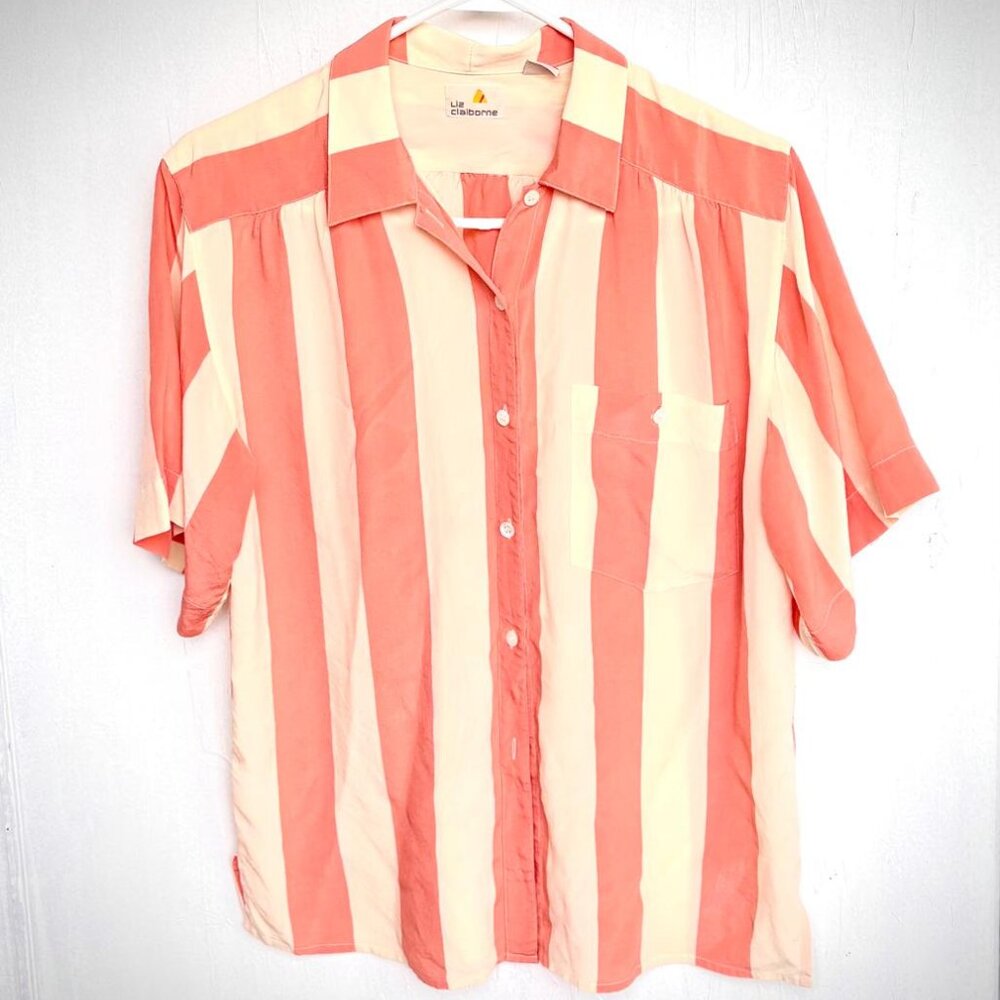 Liz Claiborne 100% Silk Blouse Vintage Size10